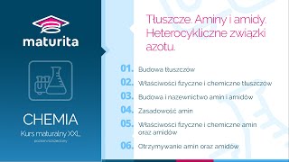 24 Tłuszcze aminy amidy  Kurs maturalny z chemii  demo kursu XXL [upl. by Aihtyc]