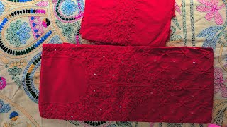 Hand embroideryFulkari dress in Bangladeshphulkari suitپھلکاری سوٹহাতের কাজের জামার ডিজাইন [upl. by Nihs]