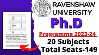 New PhD Notification 2024  Ravenshaw University  PhD Admission Notification 2024 [upl. by Tarah906]