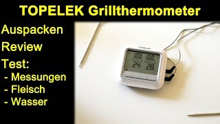 TOPELEK Grillthermometer  Auspacken Review Test mit Fleisch kalt und heiß Backofen [upl. by Clarissa834]