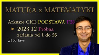 Matura z matematyki CKE Podstawa F23 202312 zad 126 [upl. by Coreen]