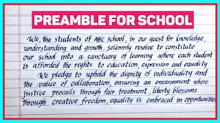 Preamble for your school  The rights and duties of all the students in school [upl. by Piscatelli]