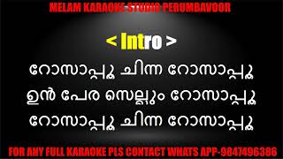 Rosapoo chinna rosapoo karaoke with lyrics malayalam [upl. by Uhp445]