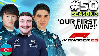 F1 MANAGER 23  OUR FIRST WIN  Williams CAREER MODE 50  F1 Manager 2023 f1manager23 [upl. by Llenrep]