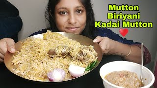 Eating Show  Mutton Biriyani Kadai Mutton  Poulamieatingshow  FoodBigBites  ASMR [upl. by Ping]