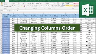 Rearranging columns order in Excel 2016 [upl. by Mellman]