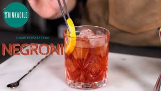 Negroni  Ricetta Cocktail  Drinkabile [upl. by Nnylyma]