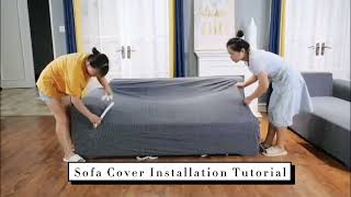 How to install Lshaped Sofa Cover [upl. by Jarrod]