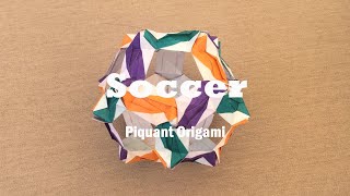 Soccer Kusudama  Piquant Origami Tutorial Modular Origami [upl. by Otreblada]