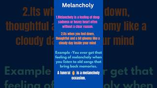 MelancholyMeaning Of Melancholy english yt shorts miscellaneous learning [upl. by Lothario]