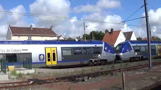 Les trains du 5 août en fin daprèsmidi en gare dEtaplesleTouquet [upl. by Ihsoyim]