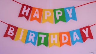 DIY Birthday Banner  Birthday Decoration Ideas at Home  Party Decorations [upl. by Sells525]