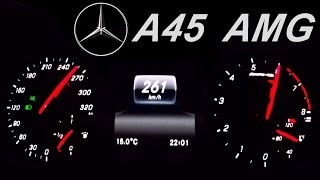 Mercedes A45 AMG Acceleration 0260 Autobahn Top Speed Drive 2016 Version 381 HP Onboard Sound [upl. by Narton902]