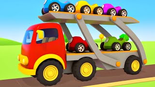 Helper cars full episodes cartoons for kids Street vehicles amp car transporter Racing cars for kids [upl. by Eugen]