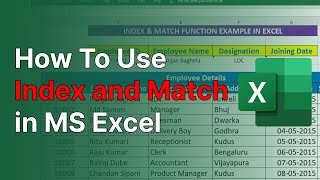 How to use Index Match Formula in Excel  Excel Index Match  Index Match Function in Excel [upl. by Airotciv]