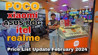 POCO XIAOMI ASUS ITEL INFINIX REALME Miboys Hub Price List Update February 2024 [upl. by Emery]