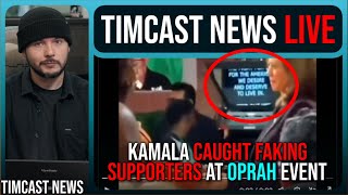 Video EXPOSES FAKE Kamala Supporters At Oprah Event Democrat ACCUSED Of Using Teleprompter [upl. by Ariem]