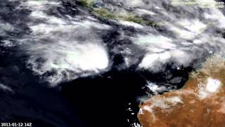 Satellite Timelapse  Tropical Cyclone Vince [upl. by Aicela772]