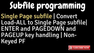 IBM i AS400 Tutorial iSeries System iSingle Page SubfileConvert LOADALL to SINGLE PAGE subfile [upl. by Annekcm]