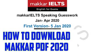 Makkar new cue cards pdf 2020  how to download makkar ielts pdf 2020  makkar new cue cards 2020 [upl. by Melanie770]