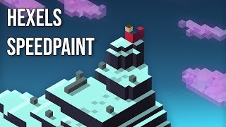 Speedpaint Marmoset Hexels 3 Fantasy Snow Cliffs [upl. by Yanej294]