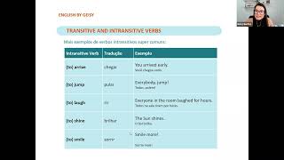 VERBOS TRANSITIVOS E INTRANSITIVOS em inglês [upl. by Amri636]