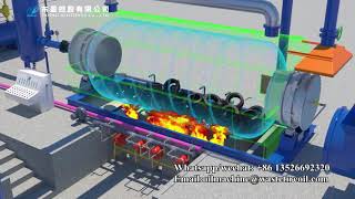 Batch waste tire to fuel oil pyrolysis plant running video [upl. by Hpejsoj]