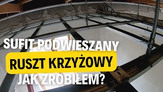 106 Jak wykonać sufit podwieszany krzyżowy krok po kroku Wieszak noniuszowy łącznik krzyżowy [upl. by Nodlehs]