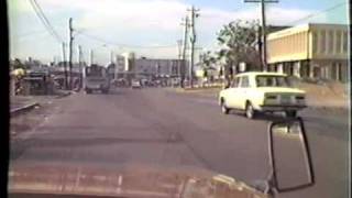 Driving thru Kingston Jamaica 1984 Half Way Tree Hagley Park Road Causeway Bridge Portmore [upl. by Negyam]