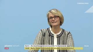 Anja Karliczek CDU zur Hilfe für Studierende während der CoronaKrise am 300420 [upl. by Doris]