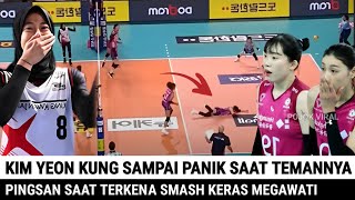 Kim Yeon Kung Sampai Panik❗️Saat Temannya Pingsan Saat Terkena Smash Keras Megawati Hangestri [upl. by Keriann705]