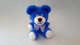 Orsetto Uncinetto Portachiavi Amigurumi 🧸Bear Crochet 💙 Osito Llavero Crochet  Keychain Crochet [upl. by Anerak]