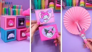 Easy paper craft ideas SANRIO compilation  Paper crafts  Paper DIY  School crafts  Paper tricks [upl. by Rozek]