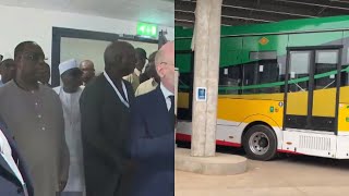 En direct  Inauguration BRT  Macky Sall fait le trajet Guediawaye Dakar en Bus [upl. by Eimmelc]