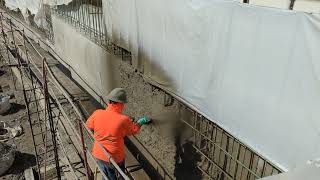 Day 1 Shotcrete Spray Retaining Wall Latigo Shores [upl. by Aiak]