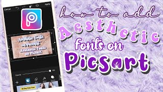 How to Import Aesthetic Fonts on PicsartAndroidIOS Add aesthetic Fonts on Picsart CUTE EDITPRO [upl. by Rayford]