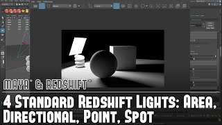 Redshift wMaya 2 How to Use 4 Standard Redshift Lights Directional Point Spot Area [upl. by Demetris]