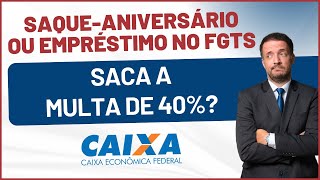 Saque Aniversário do FGTS saca a Multa de 40  E se tiver empréstimo [upl. by Lanevuj137]