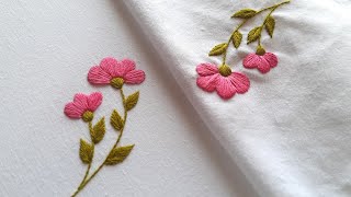 Easy flower embroidery tutorial  Satin stitch embroidery designs  Infinite Thread Arts [upl. by Leivad]