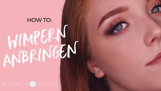 Falsche Wimpern anbringen für Anfänger  How To  kosmetik4lessde [upl. by Poirer]