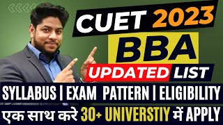 CUET 2023 BBA Course Updated List of University  Eligibility  Exam Pattern Complete Details [upl. by Kenzi]