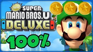 New Super Mario Bros U Deluxe 💚 33 Waterspout Sprint 💚 100 All Star Coins [upl. by Eivod56]