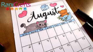 DIY  AUGUST CALENDAR  BULLET JOURNAL DECORATION ORGANIZATION [upl. by Narod]