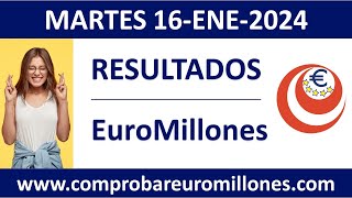 Resultado del sorteo EuroMillones del martes 16 de enero de 2024 [upl. by Nnil]