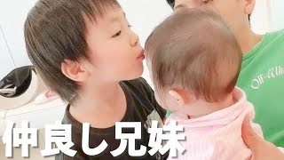 【アレクampのんちゃん】3才のお兄ちゃんが生後8ヶ月の娘をあやしてあげてます❤️なかよし兄妹 [upl. by Lehmann]