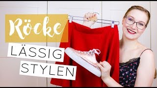 Lässige AlltagsStyles mit Röcken  Midirock flache Schuhe Sneaker amp Co kombinieren [upl. by Bobinette35]