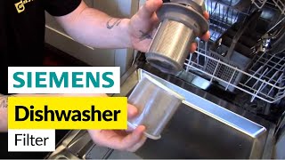 How to replace the dishwasher filter on a Siemens dishwasher [upl. by Fleisig957]