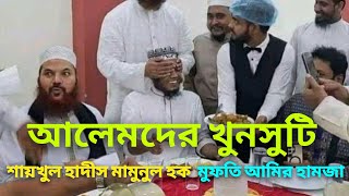 আলেমদের খুনসুটিমামুনুল হক ও মুফতি আমির হামজা হুজুরvairalvideo amirhamza mamunulhaque yamintv24 [upl. by Adnauqaj]