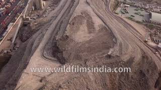 Garbage dumping zone for Delhi Okhla landfill is a trash mountain [upl. by Einahpats]