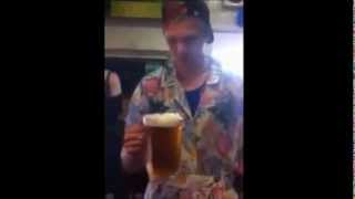 Aussie Bloke Quaffs a Jug of Beer in 3 Seconds [upl. by Ahsik]